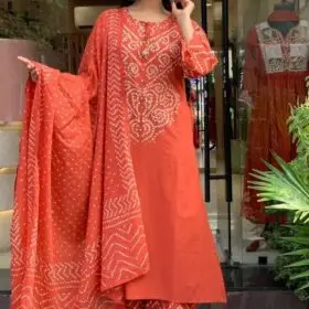embroidered cream kurti