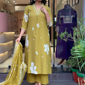 Home black floral block print kurti