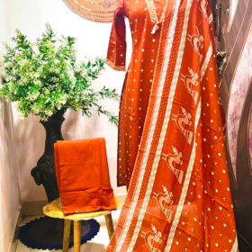 Home Rust Printed Long Kurti Set