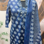 Blue Printed long kurti set (copy)