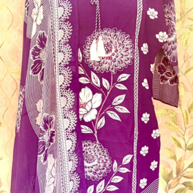 purple colour 3 pieces kurti set