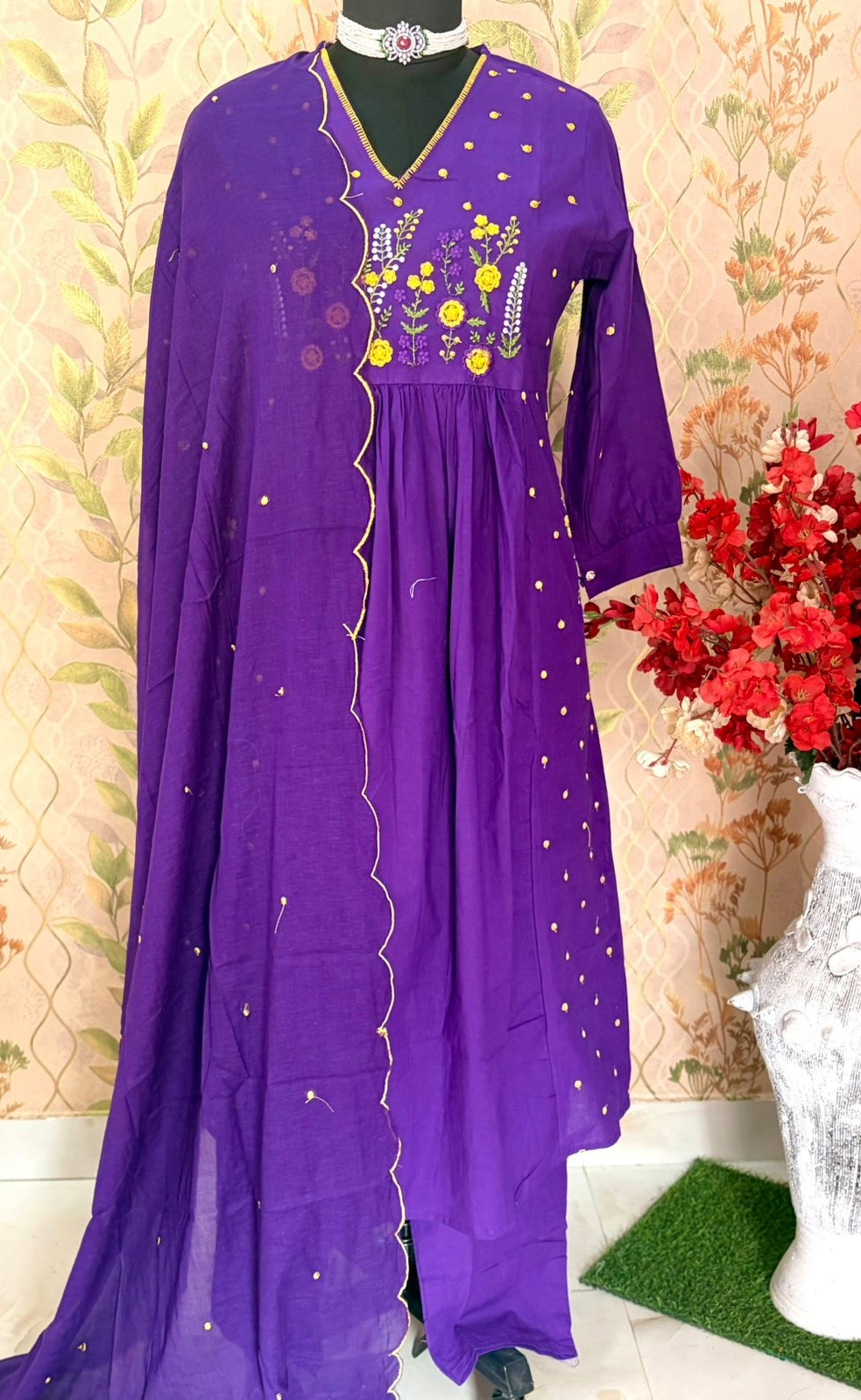 navy blue color kurta set (copy) (copy) (copy) Purple Kurta Set